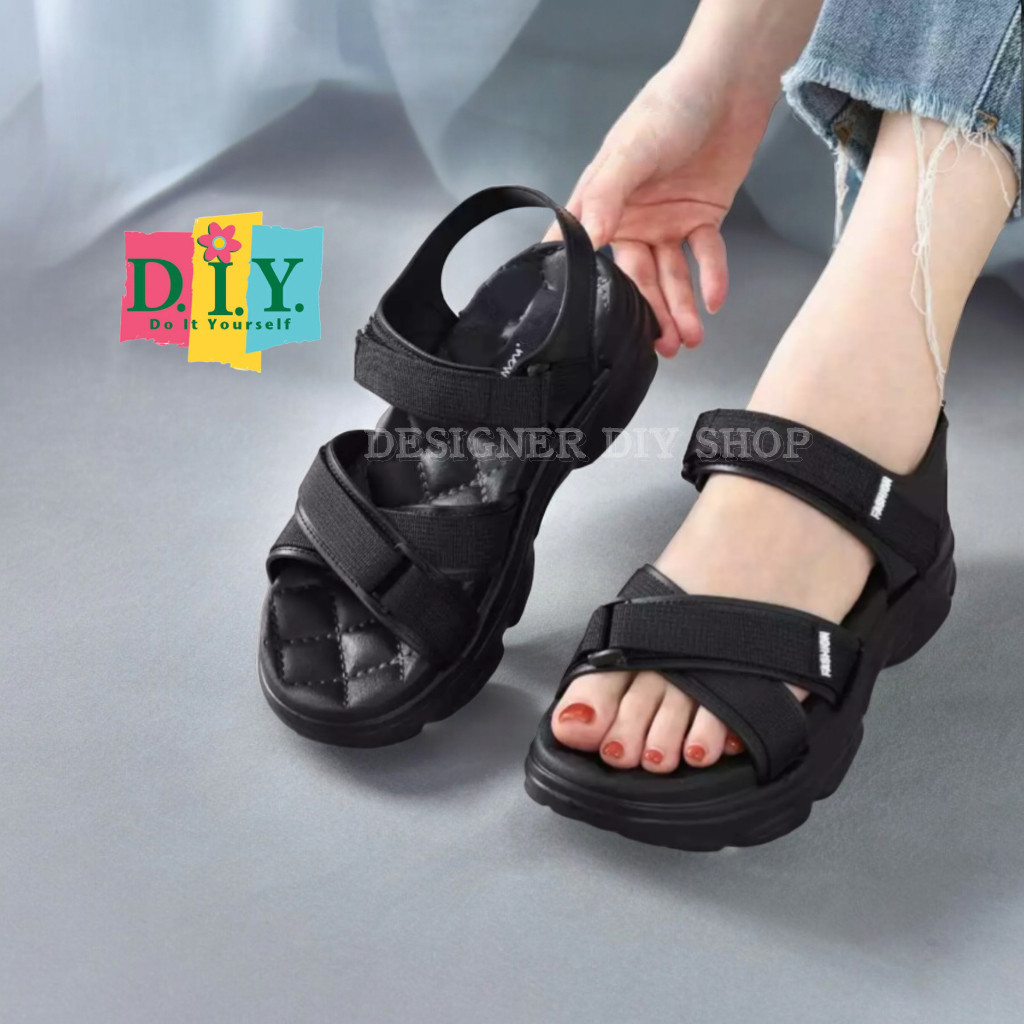 PROMO Sepatu Sandal Wanita Gunung Tali Wedges Korean Style
