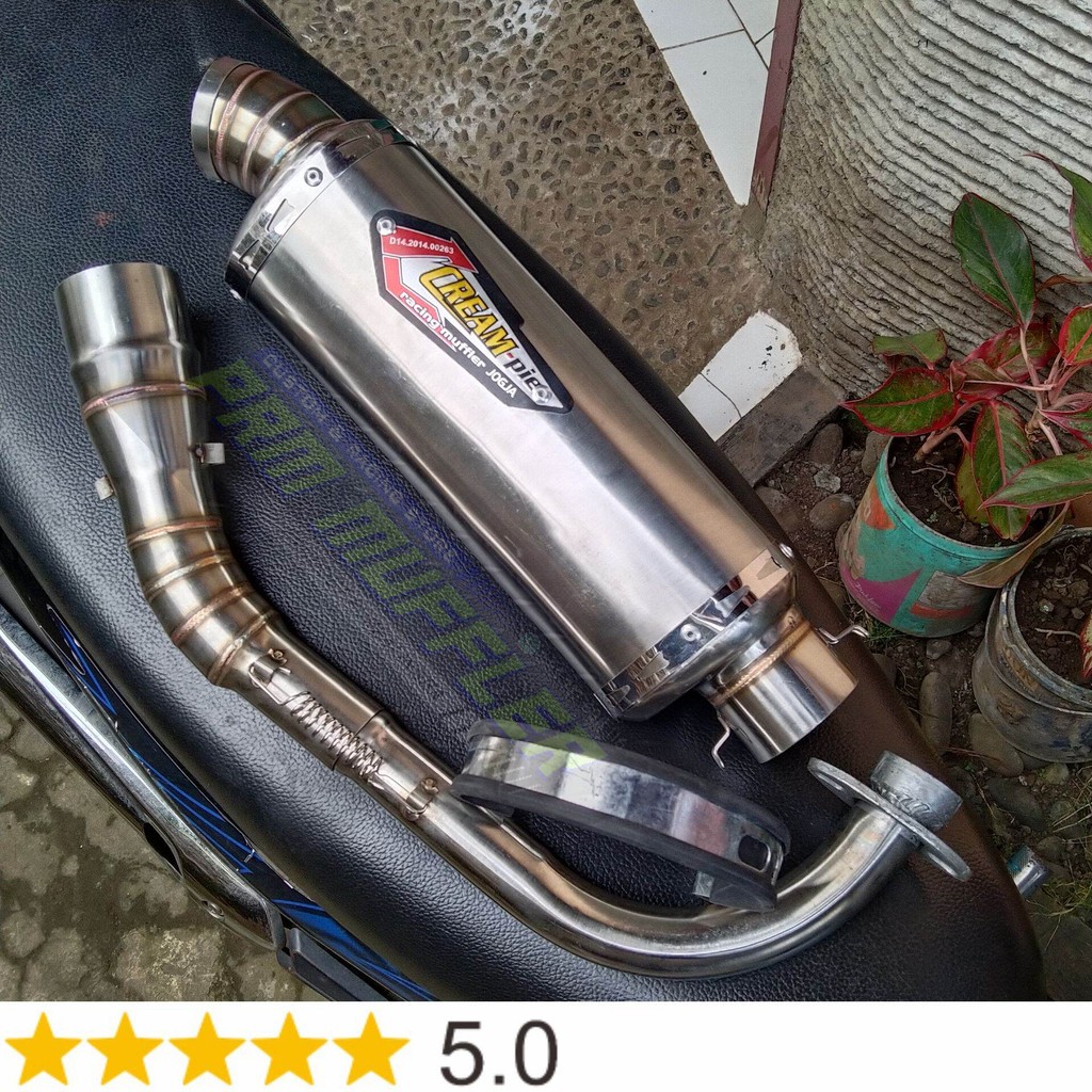 Knalpot Racing Creampie Oval BEAT VARIO125/150 MIO SPORTY