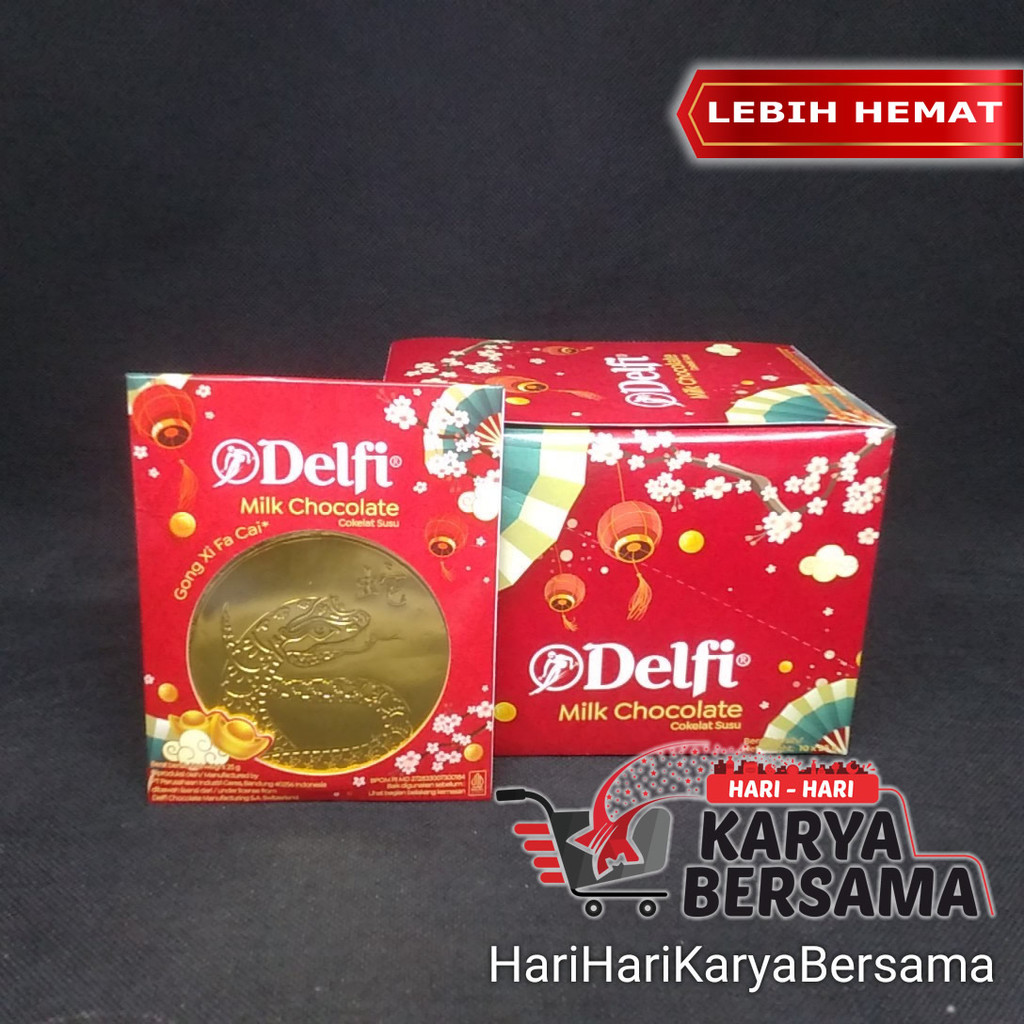 

MAKANAN RINGAN DELFI MILK CHOCOLATE GONG XI FA CAI BOX ISI 10'S X 25GR