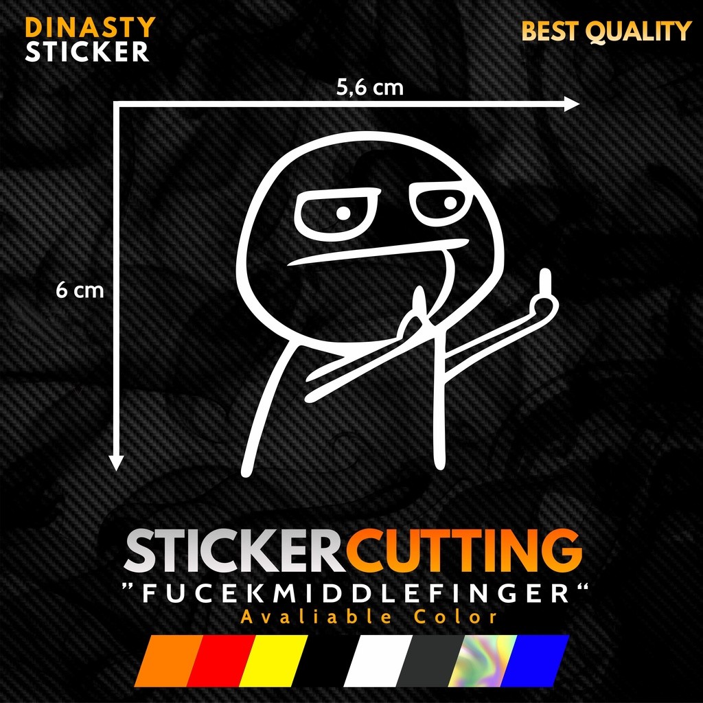 

STICKER STIKER CUTTING FUCEK MIDDLE FINGER MEME