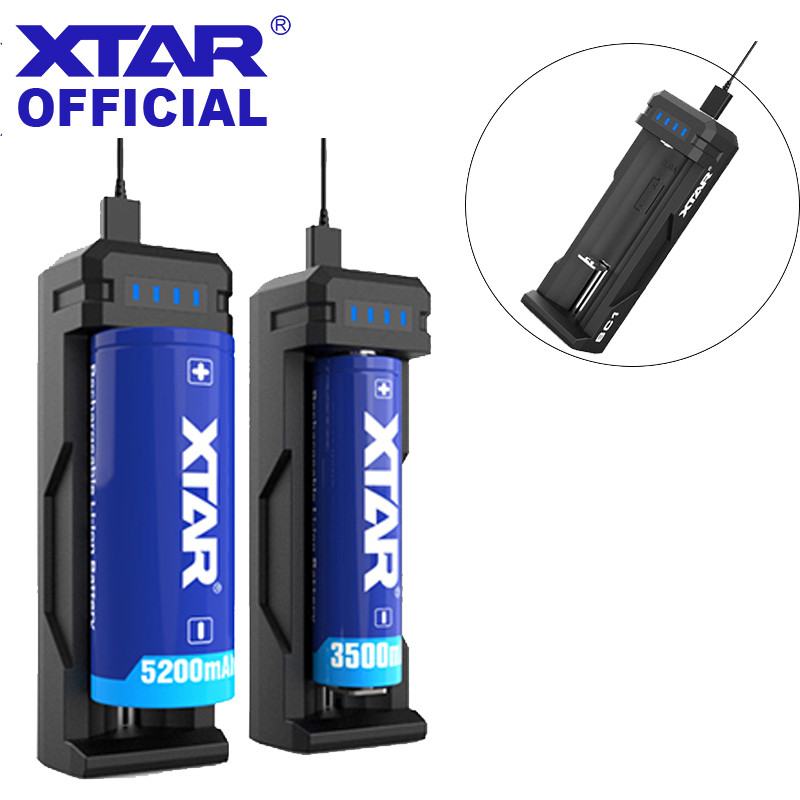 XTAR Portable Battery Charger SC1 2A Fast Charging Type-C Rechargeable 18700/20700/21700/22650/25500