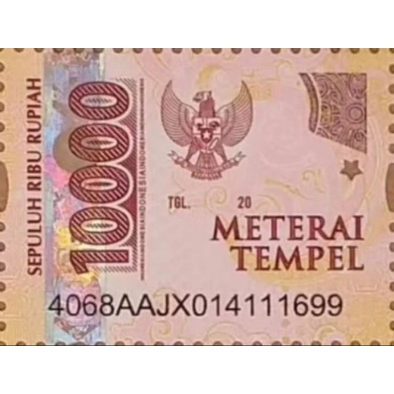 

Materai 10000 Original 30pcs ( teruji lolos uji sinar UV /ultraviolet)
