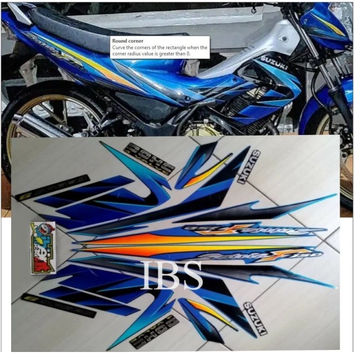 STRIPING SATRIA FU F150 BIRU 2008 STICKER LIS ORI POLET Stiker STIKER