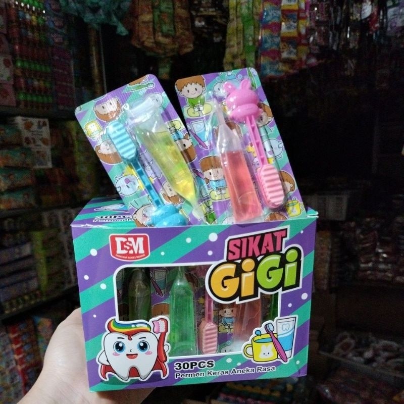 

PERMEN SIKAT GIGI ANEKA RASA harga 1 box isi 30 pcs