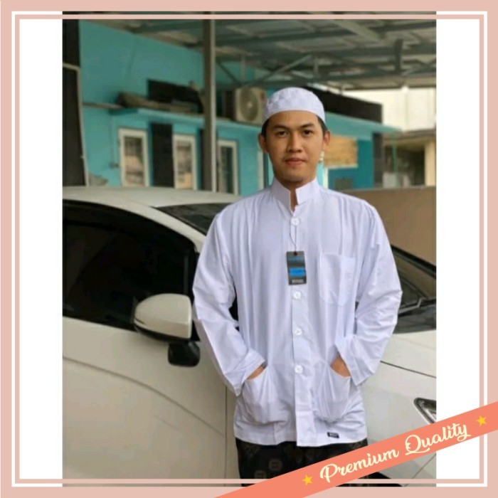 Baju Lebaran Murah Idul Fitri Model Terbaru kekinian /Baju Koko Ammu Original XXL Putih XXXL Baju Ko