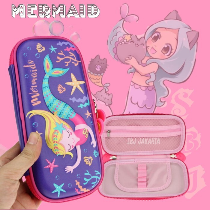 

TERLARIS Tempat pensil Kotak pensil smiggle Lookalike 3D Hardcase Waterproof - Mermaid