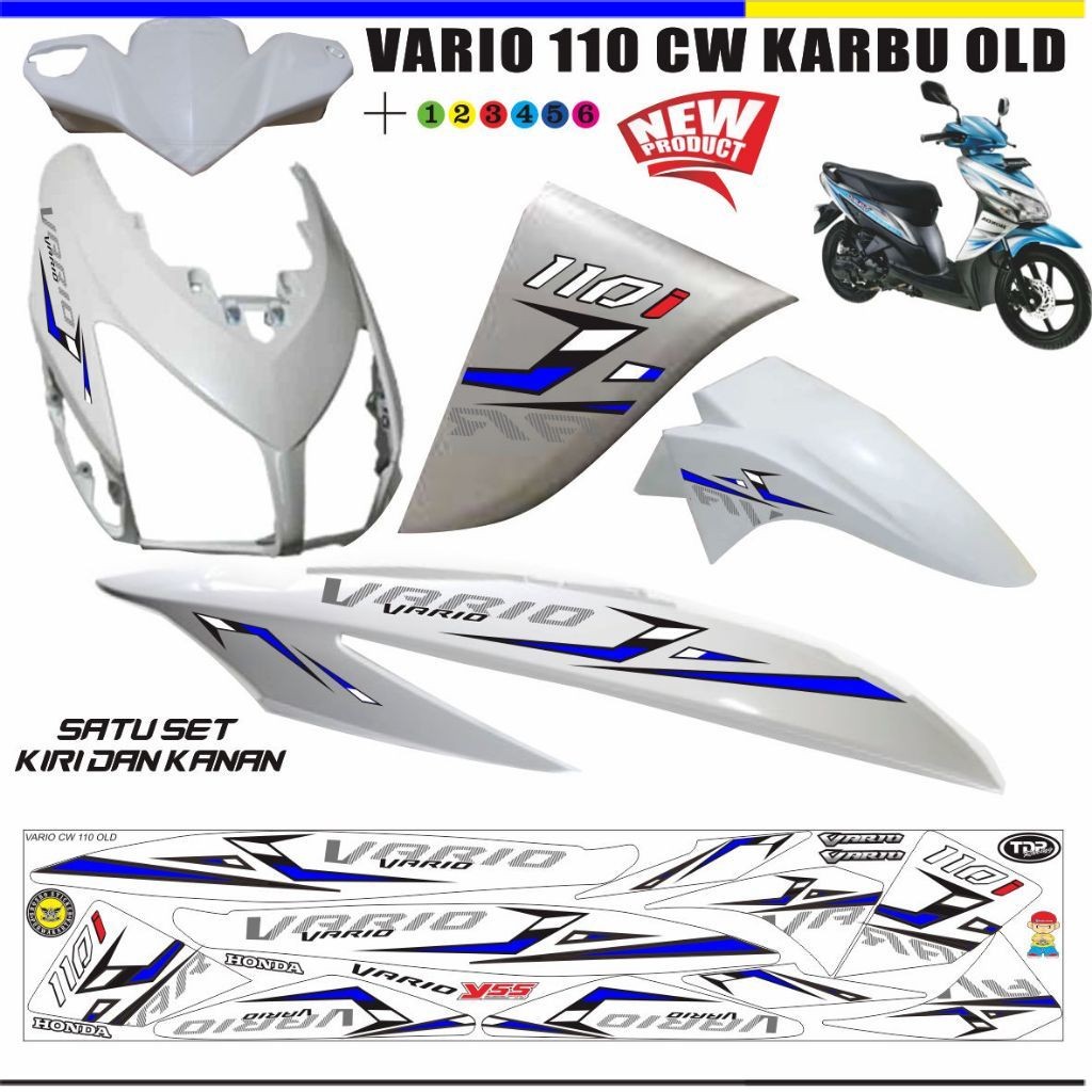 STRIPING MOTOR HONDA  VARIO 110 KARBU VARIASI STIKER VARIO CW 110 OLD STIKER KEREN