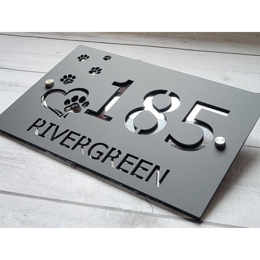 Modern House Sign Custom House Sign Acrylic Laser Cut House Sign Modern Plaque Door Number House Add