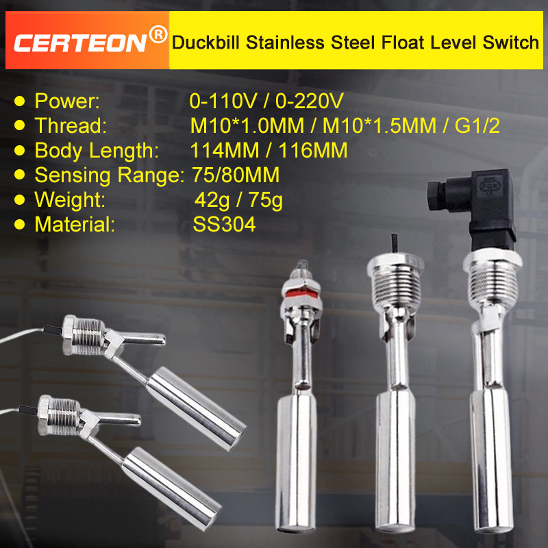 Stainless Steel Float Switch Duckbill Stainless Steel Float Level Switch Liquid Level Sensor Water L
