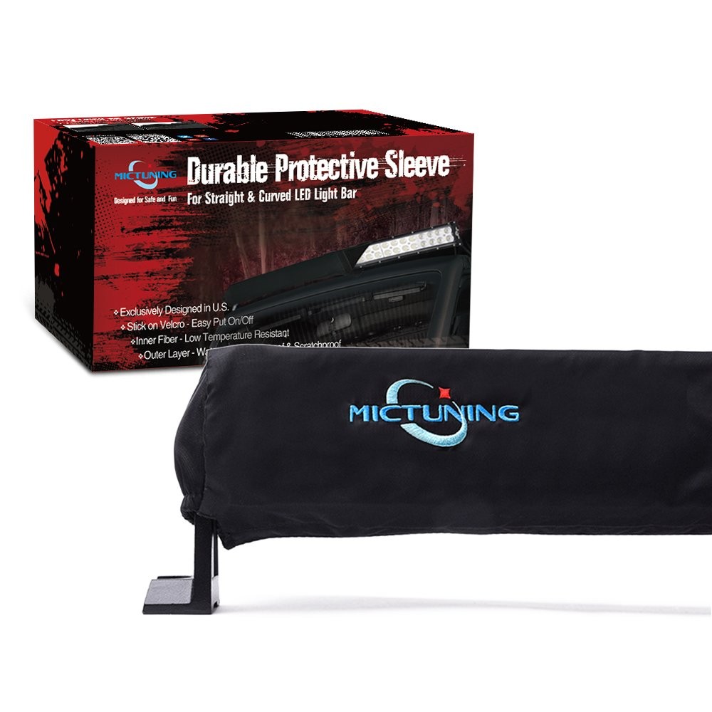 MICTUNING 22" 32'' 42'' 52'' LED Light Bar Cover Universal Straight  Curved LED Bar Dustproof Windpr