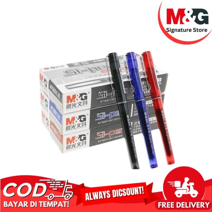 

Roller Ball Pen M&G ARP41872 Si-Pen Tip 0.7mm & 0.5mm Tinta Warna Hitam Biru Merah - SATUAN - BIRU