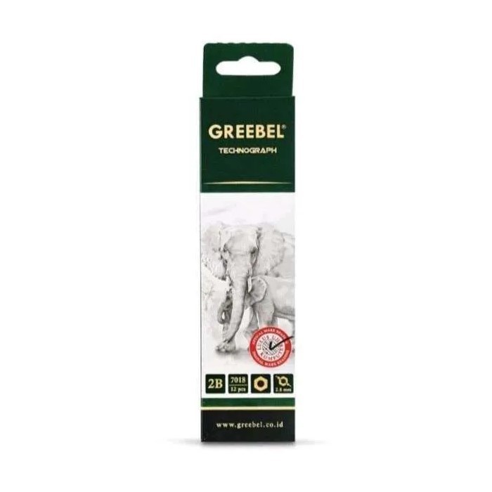 

(PACK) Graphite Pencils / Pensil Gambar 2B - Greebel Technograph 7018