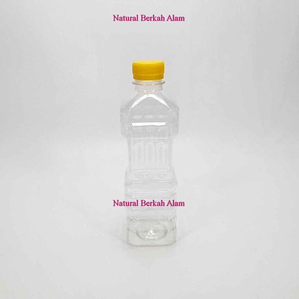 Botol Pet 450 Ml Minyak Goreng Kotak Natural Tutup Fliptop Jamur Polos / Botol Plastik Murah / Botol