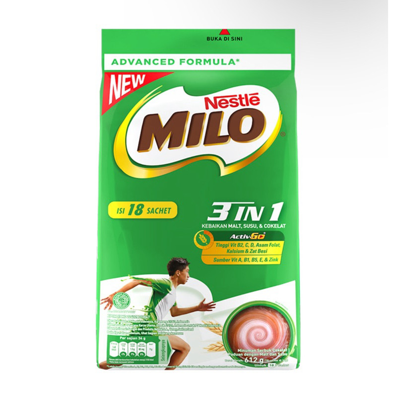 

MILO Activ-Go Cokelat Sachet 18 x 34 g