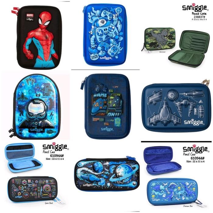 

READY Smiggle Hardtop Pencil Case/ Spiderman, astronot, Dino army/kado