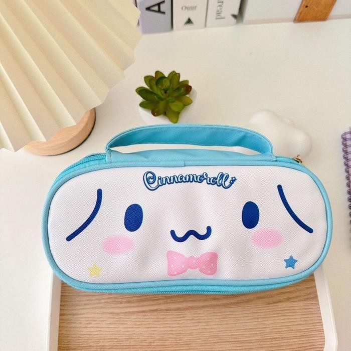 

READY Kotak Pensil Anak Kain Reselting Muat Banyak Karakter Kuromi Hangyodon - PC Cinnamoroll
