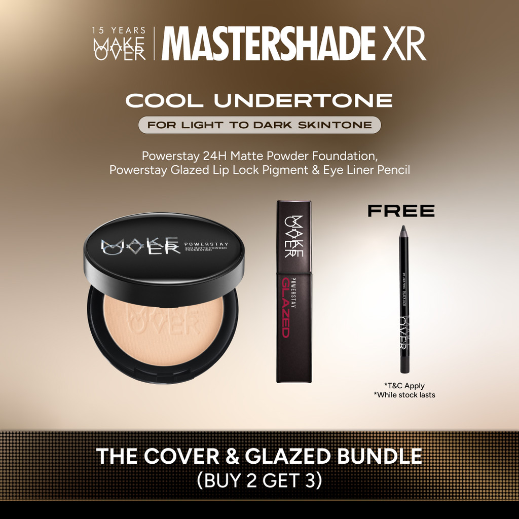 [SPECIAL MASTERSHADE | BUY 2 GET 3] MAKE OVER The Cover and Glazed Bundle: Powerstay 24H Matte Powde