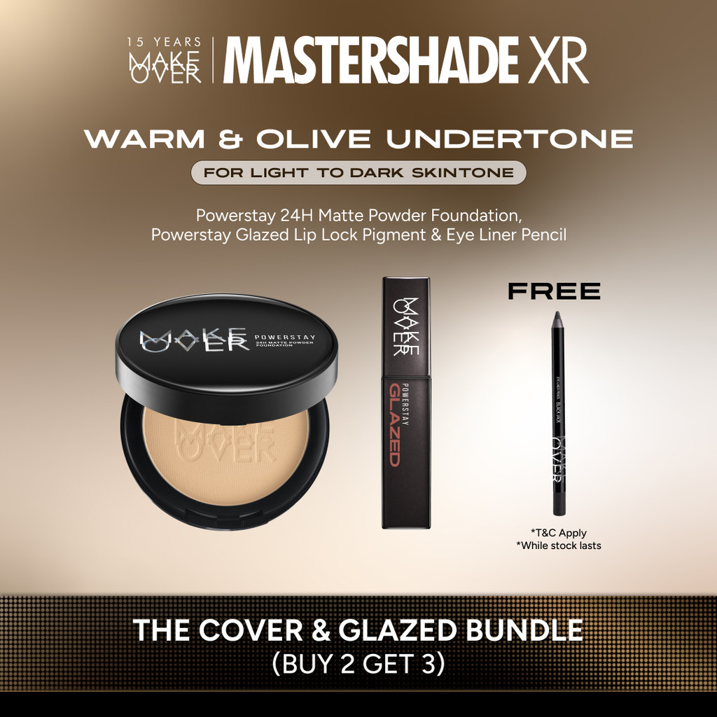 [SPECIAL MASTERSHADE | BUY 2 GET 3]  MAKE OVER The Cover and Glazed Bundle: Powerstay 24H Matte Powd