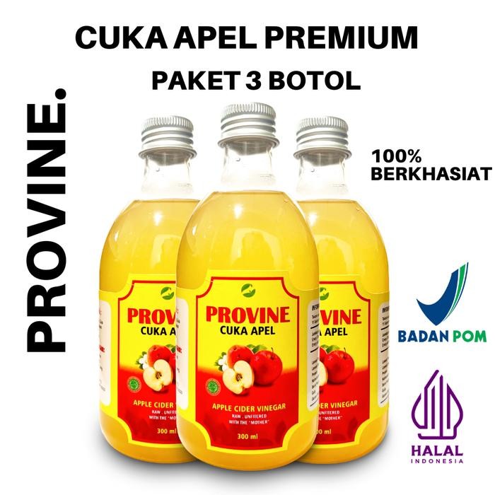 

[PAKET 3 BOTOL] PROVINE CUKA APEL PREMIUM HALAL & BPOM With Mother