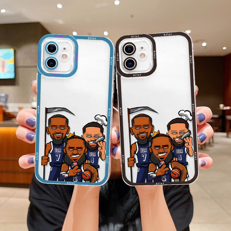 Transparent Tpu SILICONE Soft Case Bintang bola basket Untuk OPPO reno A18 A3S A5S A15 A54 A53 A57 5