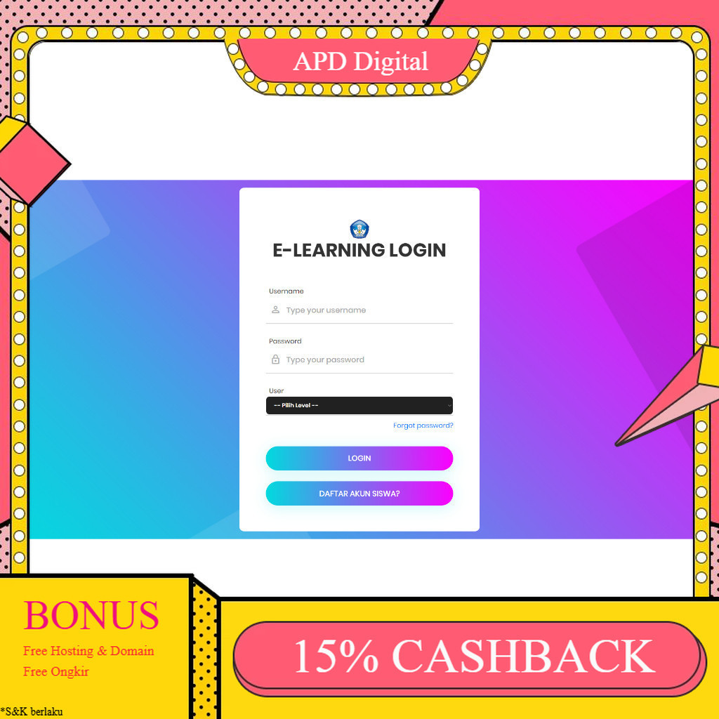 Source Code E-Learning dan Kirim Tugas berbasis web APD