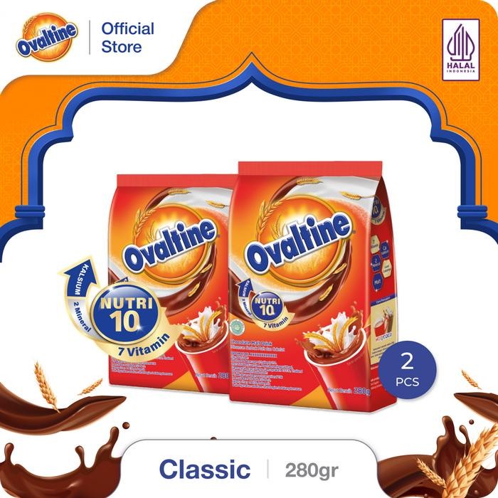 

[Best Seller] Ovaltine Classic Susu Bubuk Coklat 280g - 2Bag - Default