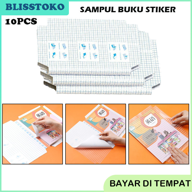 

Stiker Sampul Buku Diamond Polos/10 Lembar Buram Tahan Air Dengan Perekat Untuk Alat Tulis