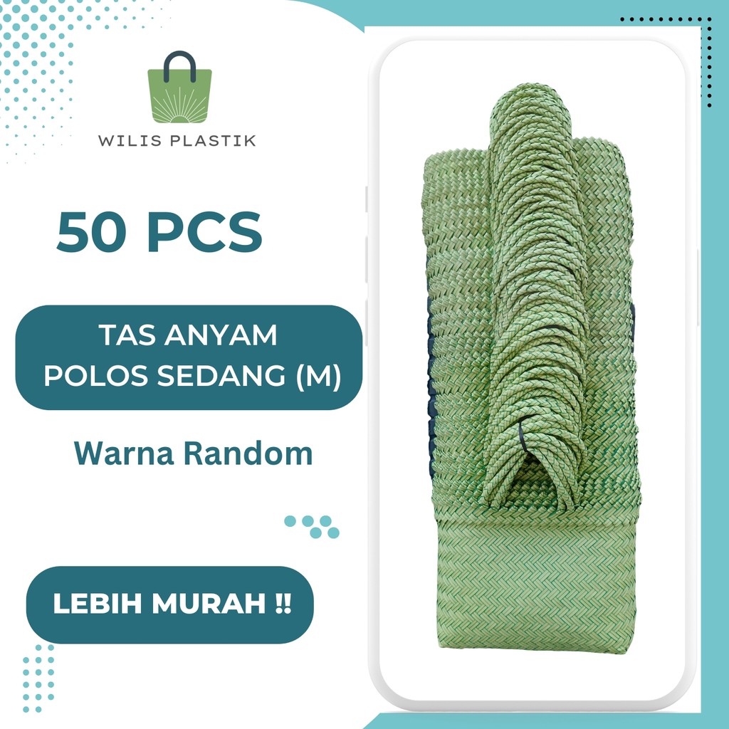 

PAKET 50 Pcs POLOS Tas Anyam Size M Ready Stock Bingkisan Hampers Parcel Souvenir Hadiah Kotak Nasi