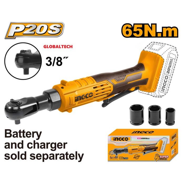 INGCO CDRLI2060151 KUNCI RATCHET ELEKTRIK 3/8" 20V CORDLESS RATCHET WRENCH ELECTRIC DRIVE RATCHET