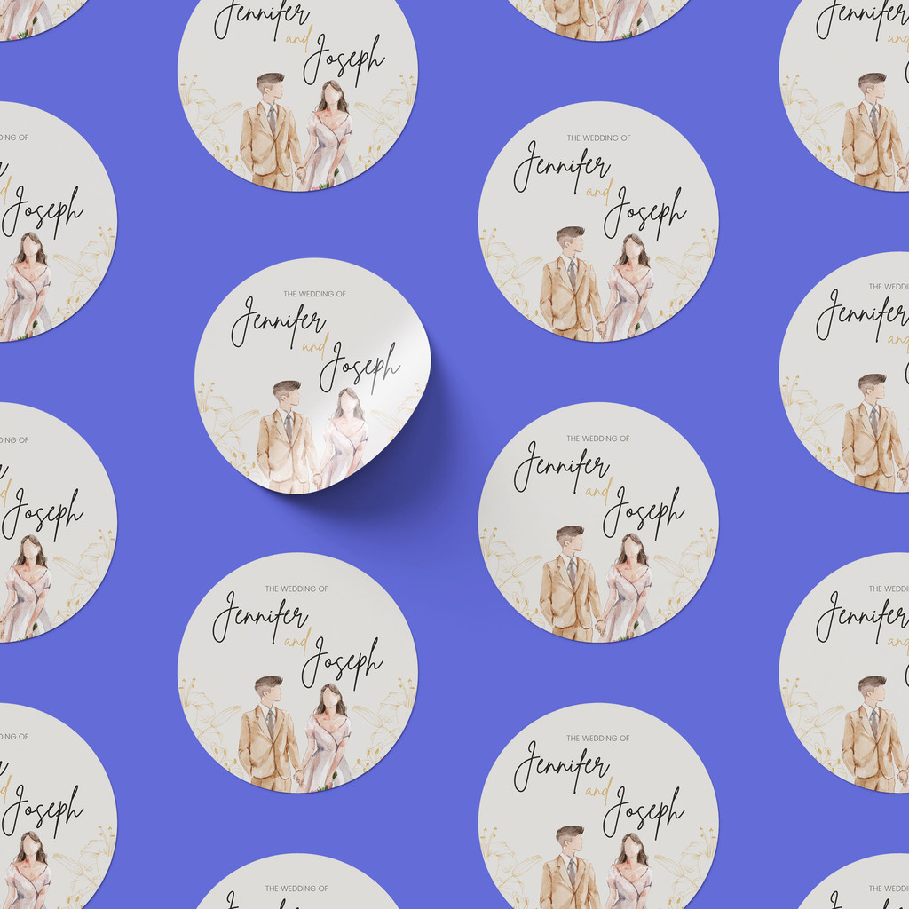 

[ISI 125pcs] Aneka Sticker Souvenir Bulat Stiker Wedding Pernikahan Lingkaran WB6-1