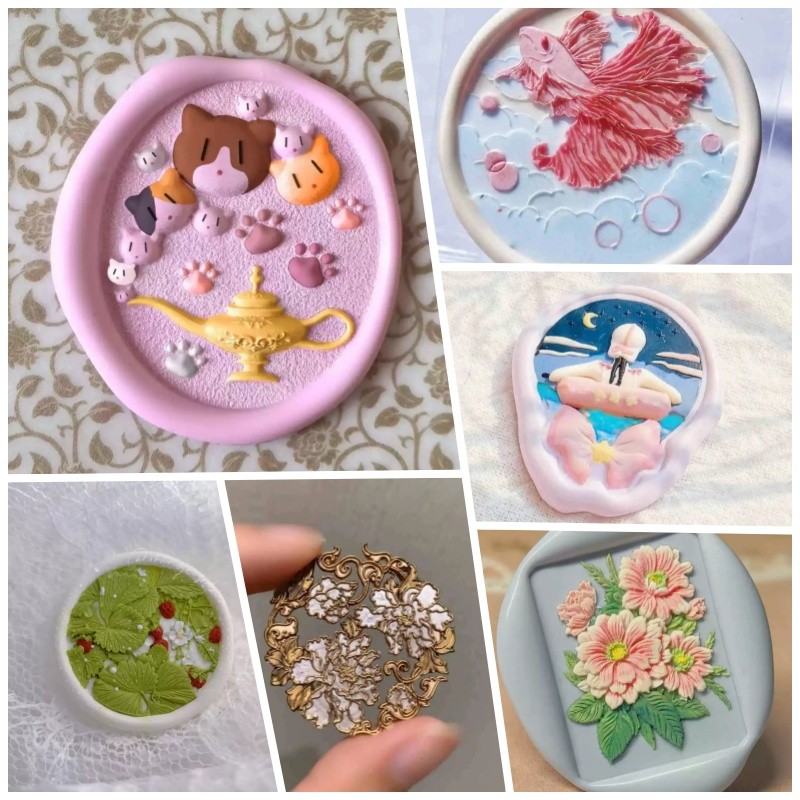 

Fire Seal Cute Jellyfish Relief Seal Irregular Carved Copper Head Envelope Invitation Student Account Gift Creative Stamp Toys