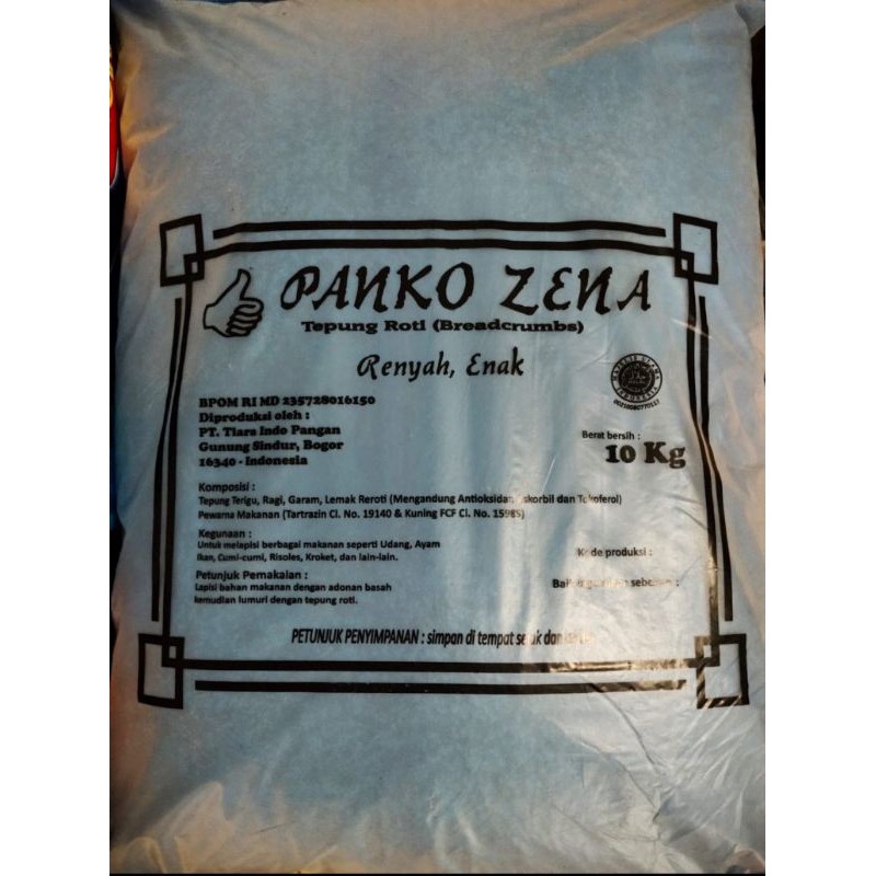 

Panko Zena Tepung Roti / Tepung Panir / Bread Crumbs Panko Mix 10 kg