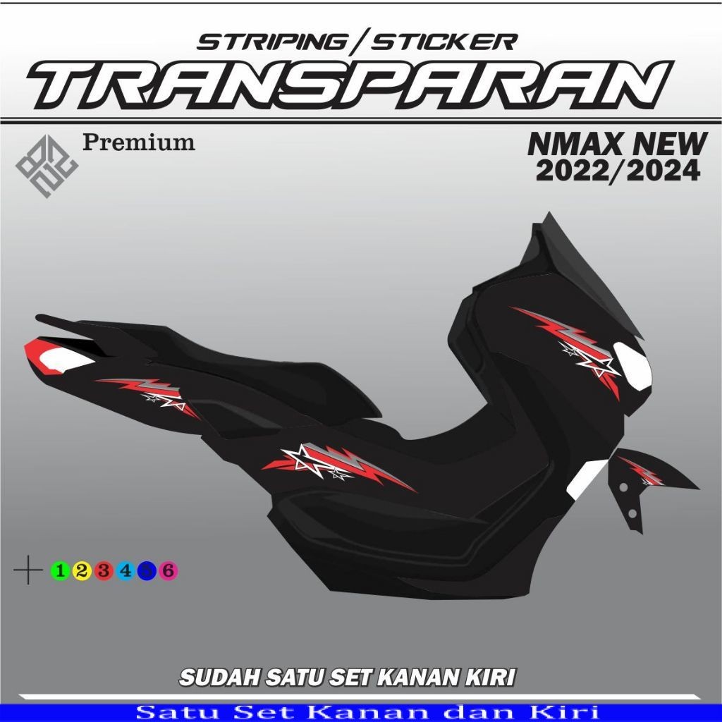 Sticker Striping Transparan UV NMAX 155 New VVA Simple List NMAX 2020 2021 2022 2023 VARIASI