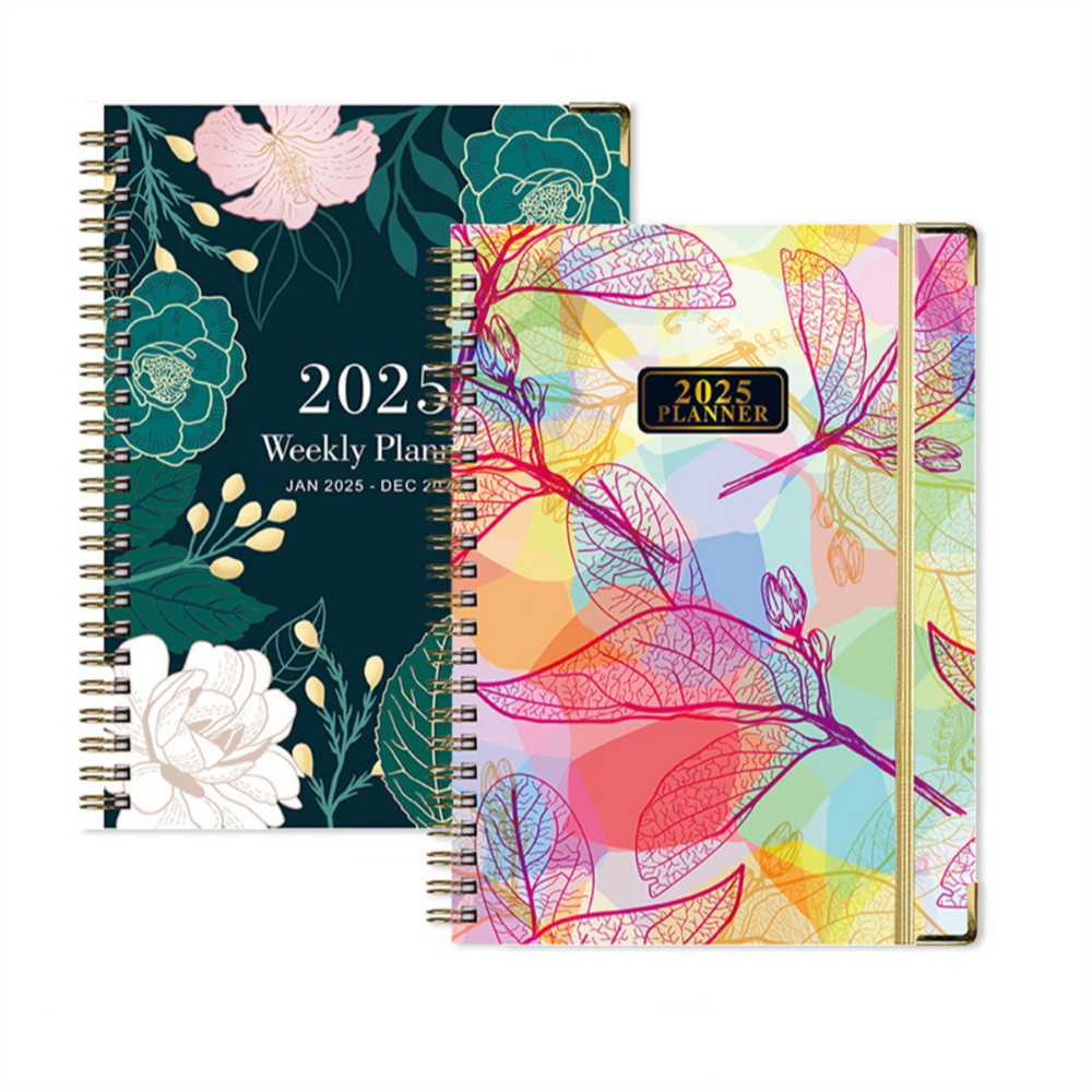 

2025 Daily Calendar Planner Notebook Weekly Monthly Office Agenda Organizer Time Management Personal Journal Student Notebooks