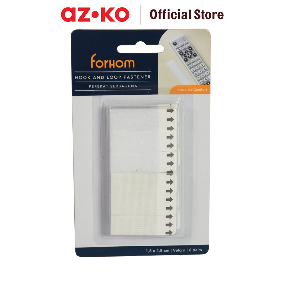 AZKO Forhom Perekat Serbaguna Hook & Loop - Putih Velkro Kain Perekat Tape Pengait Kain Alat Perekat