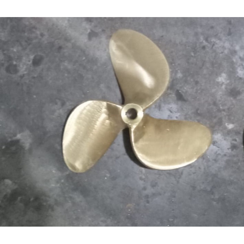 KIPAS KUNINGAN 3 DAUN PROPELLER KUNINGAN 10” dan 12” KIPAS KAPAL NELAYAN BOAT AS 3/4