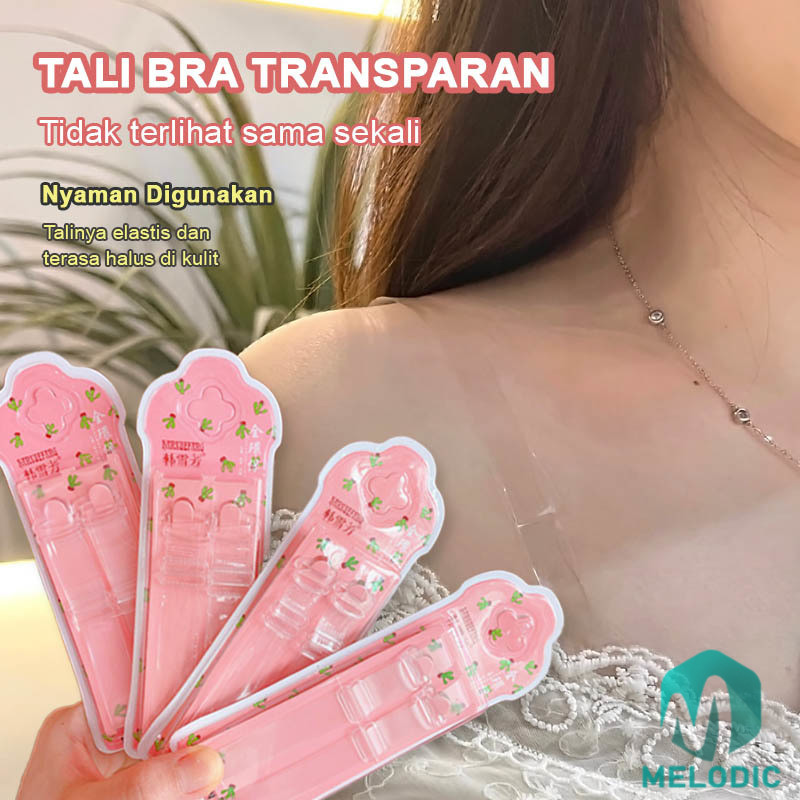 Tali Bra Wanita Transparan Warna Putih Polos Yang Nyaman Digunakan Lebar 1.5 cm / Tali BH Bening Wan