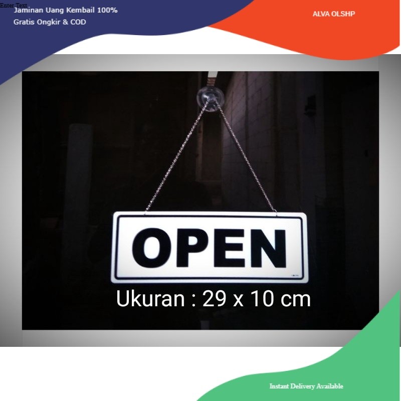 

Tulisan sign board open closed / open closed papan tulisan open closed