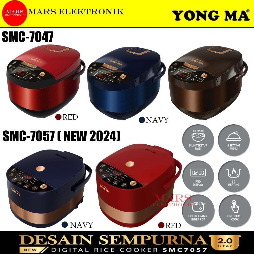 [ COD READY ] RICE COOKER YONG MA SMC-7047 / SMC-7057 / SMC-9027 - NEW UPGRADE - MAGIC COM - PENANAK