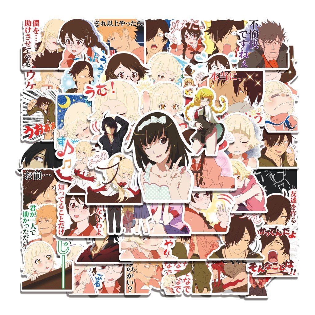 

COD 50 Pcs Stiker Kizumonogatari Anime Lucu Anti Air Untuk Dekorasi Notebook Sepeda Skateboard Handphone DIY