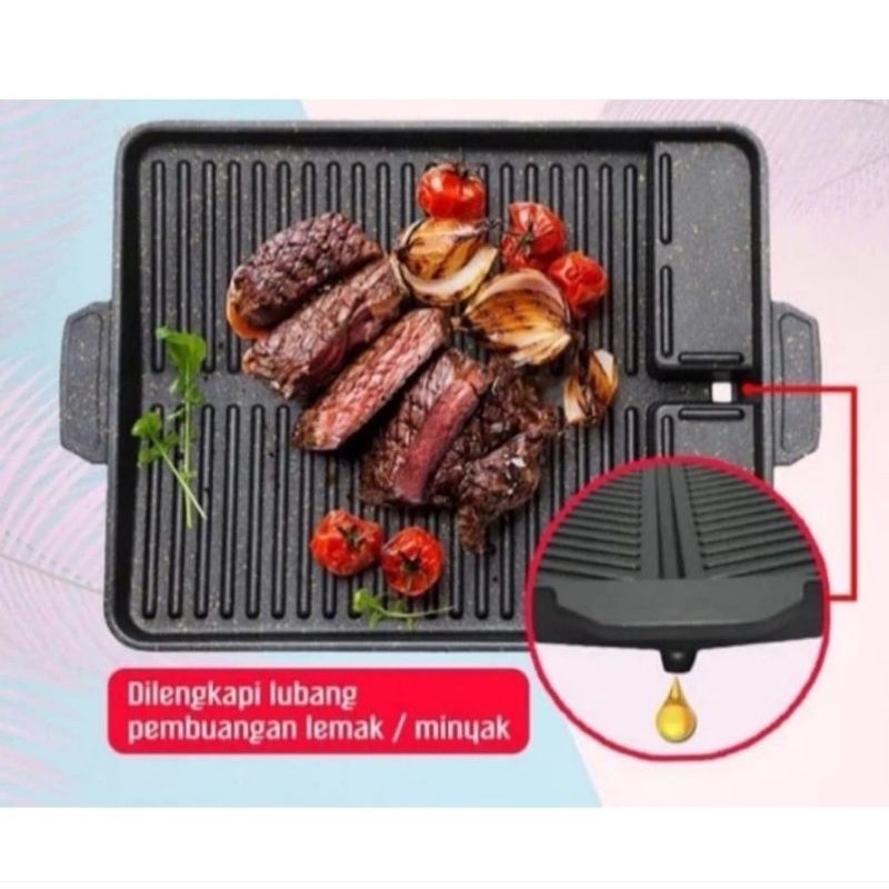 MULTI BBQ Grill Pan Yakiniku ORIGINAL Alat Bakaran Anti Lengket / Panggangan KOREAN BBQ Grill Anti L
