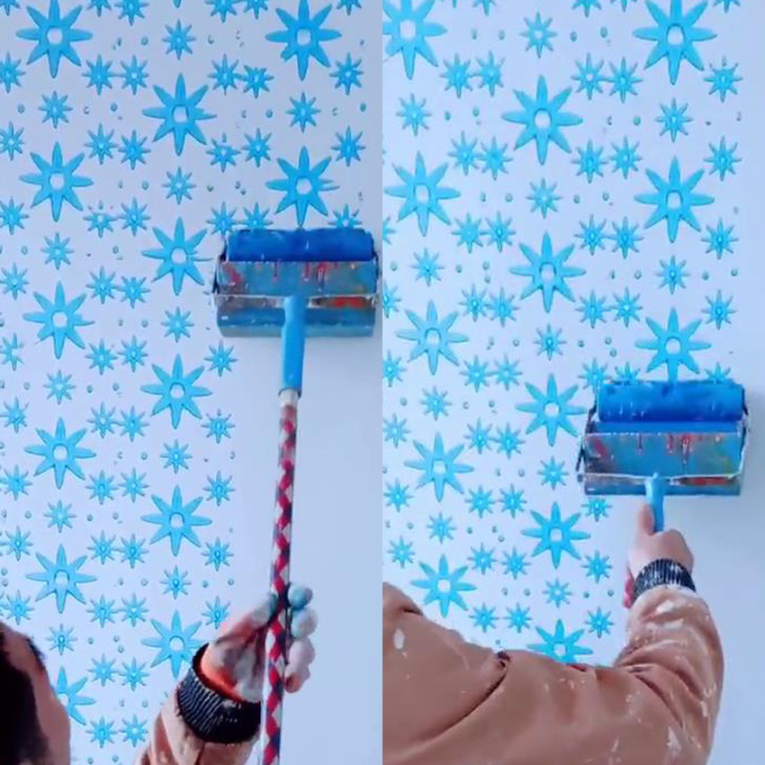 

Wall Decoration Paint Painting Tools WIth 7" Rubber Roller Brush Tool Set 3D Pattern Wallpaper Home Room Decor Painting Machine