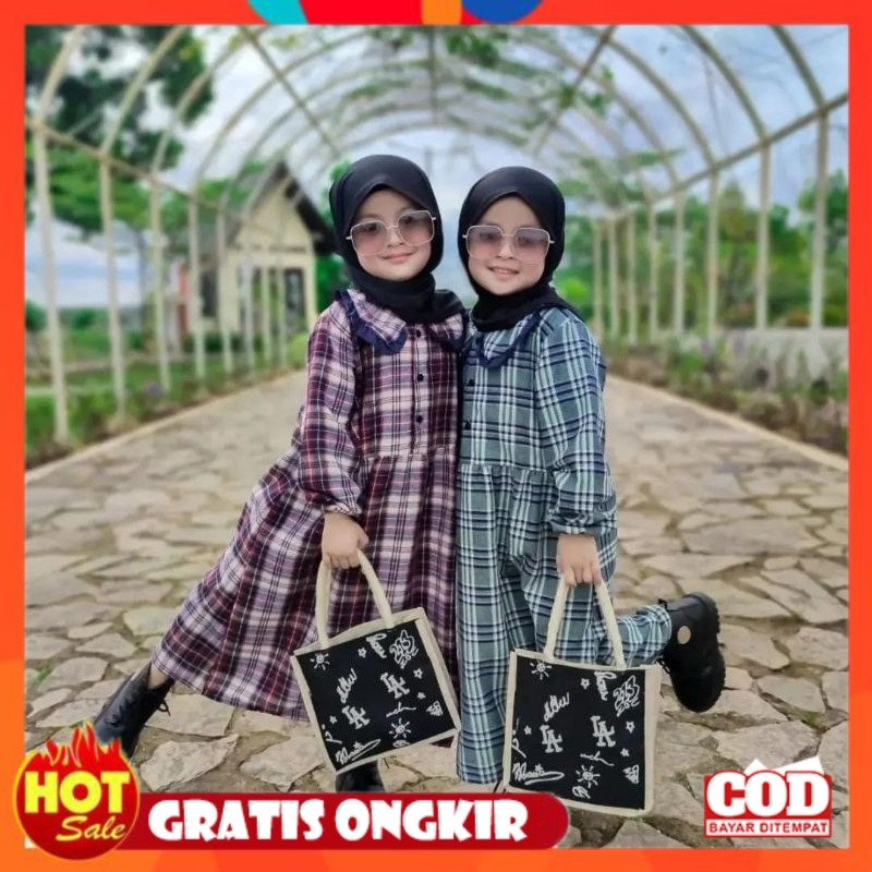 [PREMIUM ORIGINAL] Gamis Flanel Anak Kotak Kotak