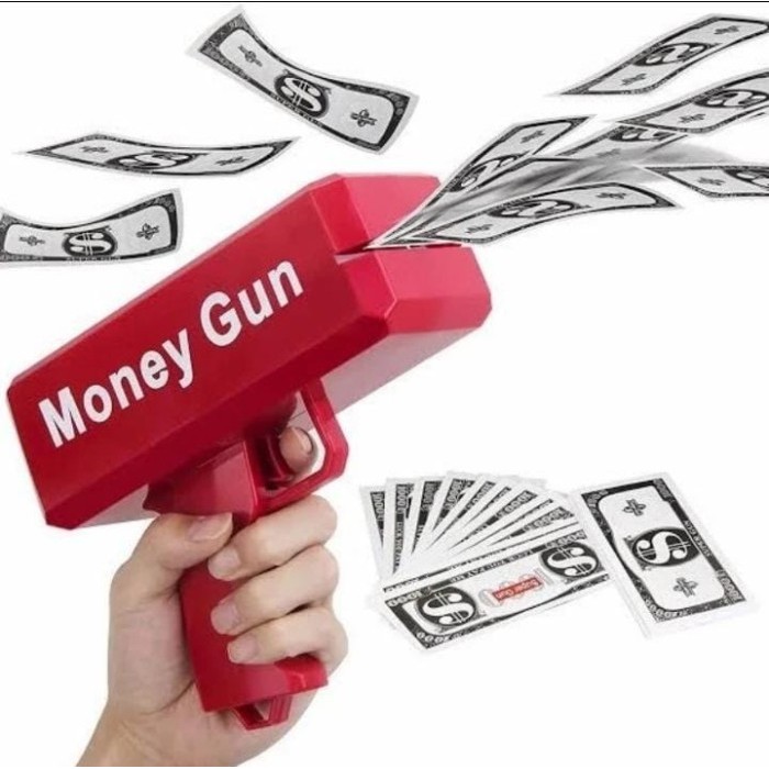 TERLARIS Mainan Money Gun Tembakan Uang - Pistol Uang Super Gun Mainan Anak - money gun