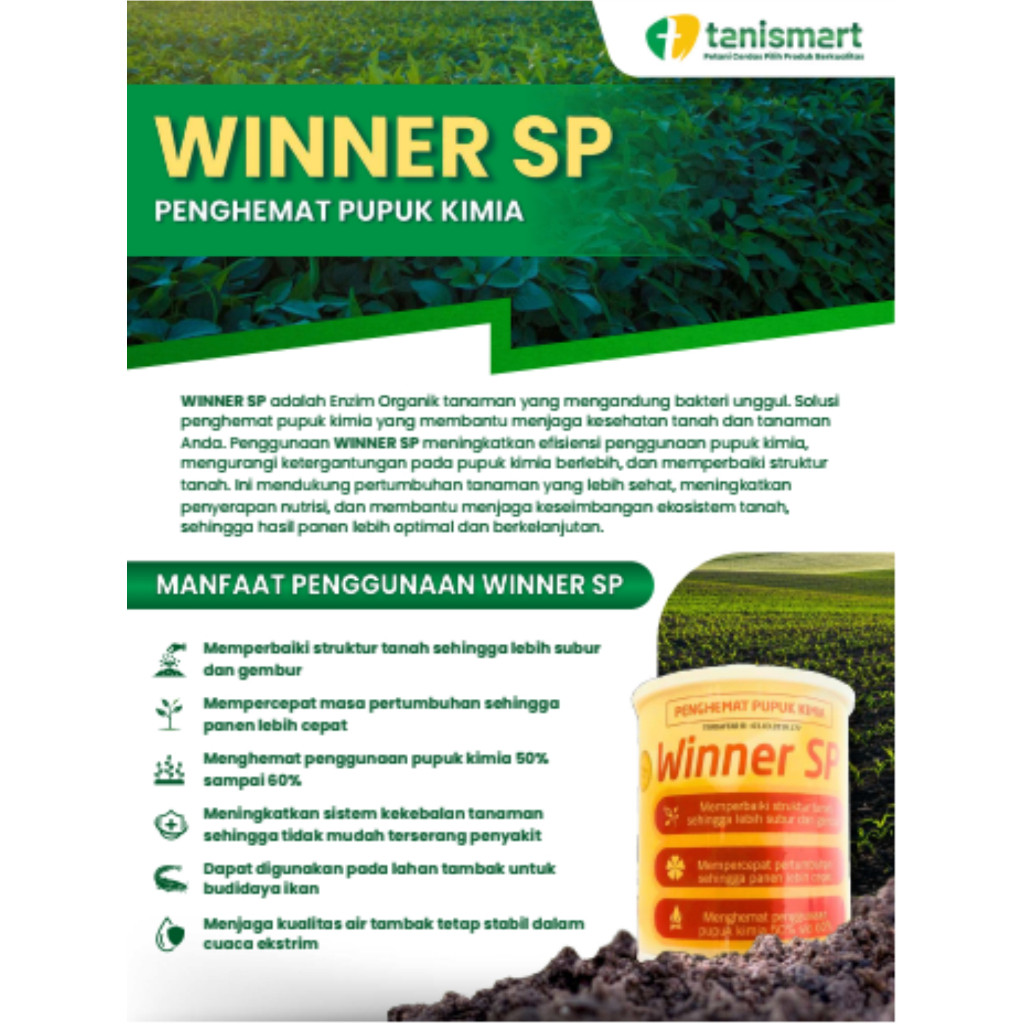 SU70OL AKTIVATOR WINNER SP PENGHEMAT PUPUK KIMIA | PRODUK BERKUALITAS DARI TANISMART