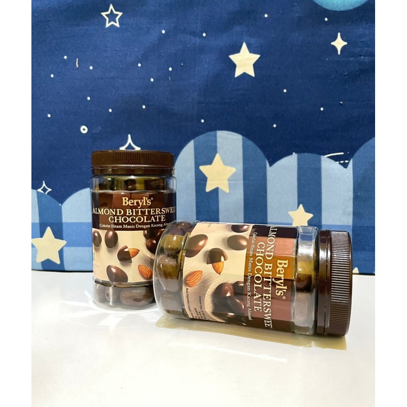 Coklat Beryls Almond Kemasan Toples/Jar 450gram - Bittersweet