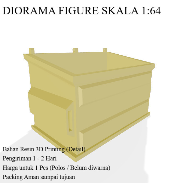 Diorama Miniatur Diorama Tempat Sampah Outdoor  Skala 1:64