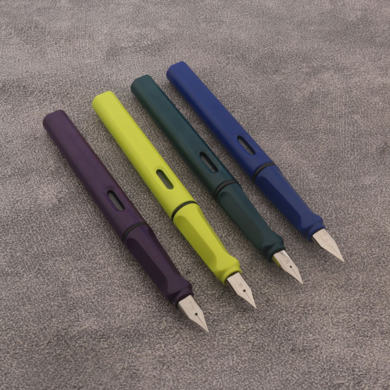 

1pc Matte Purple Fountain Pen Plastic EF/F Nib Frosted Fluorescence Green Stationery School Office Supplies Ink Pens