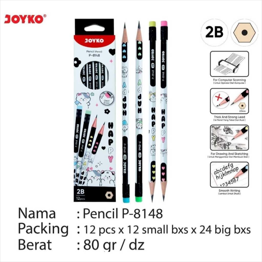 

[C] Pensil Pencil Joyko P-8148 2B (12 Pcs)