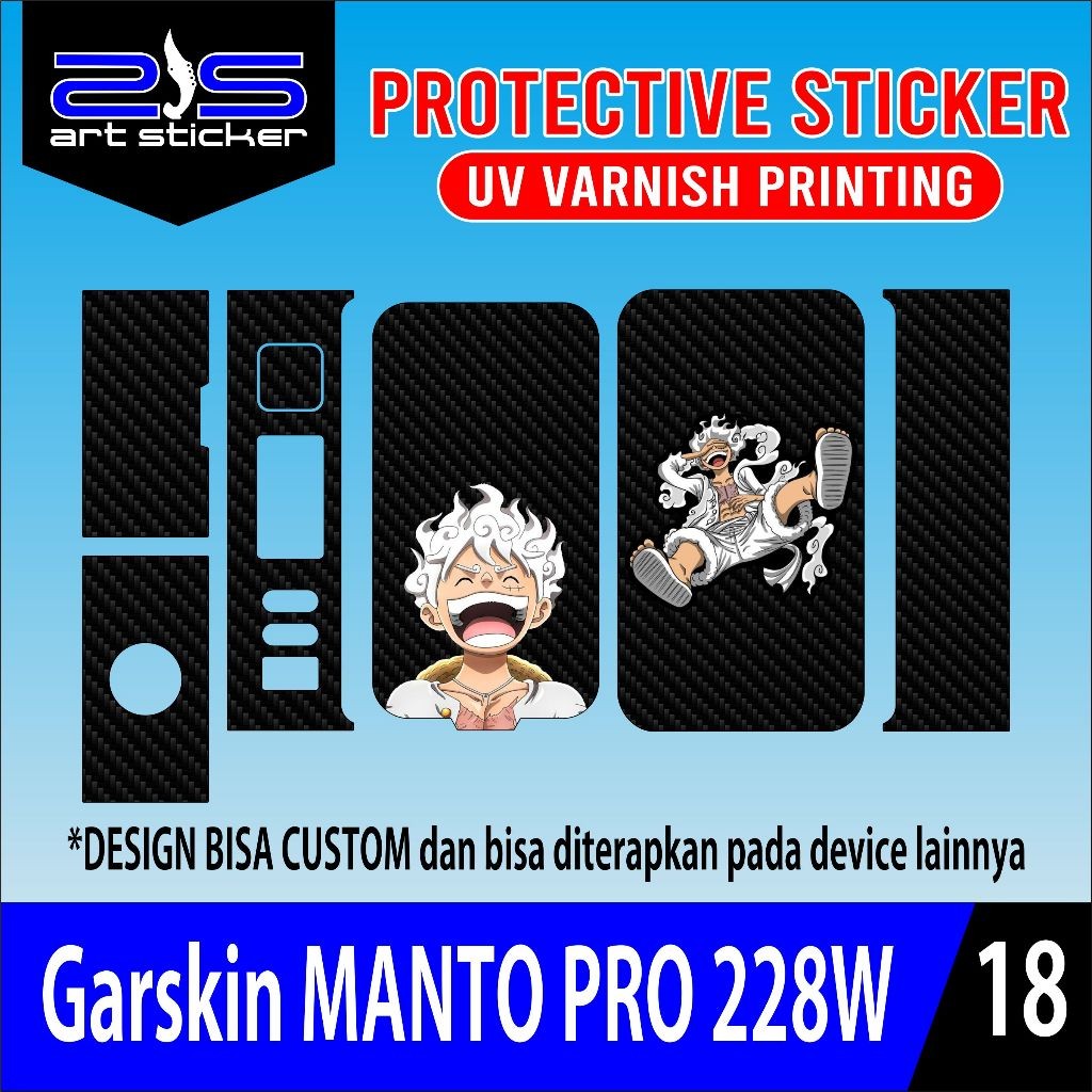 

Stiker Man to Pro 228 Luffy Gear 5 UV Varnish Printing garskin premium